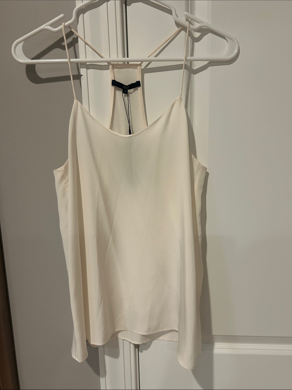 Tibi New York Cream Silk Cami With Racerback New Free Shipping
